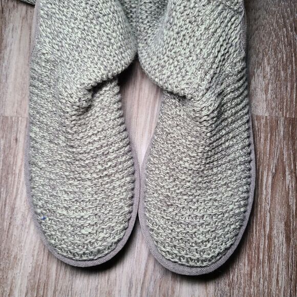 UGG Australia Cardy Classic Knit Tall Boots Olive Green/ Gray Women's Size 7 - Picture 10 of 10